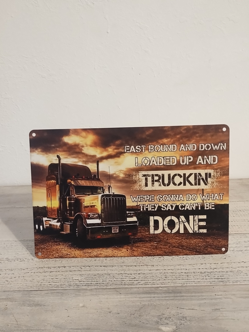 Metal Poster, Gift For Trucker, very good condition 12"x8"